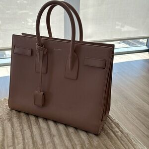 Pink full size saint Laurent tote with strap and locket